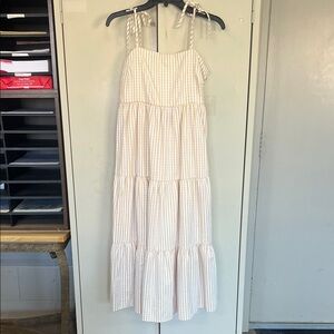 TCEC Cream Striped Maxi Dress